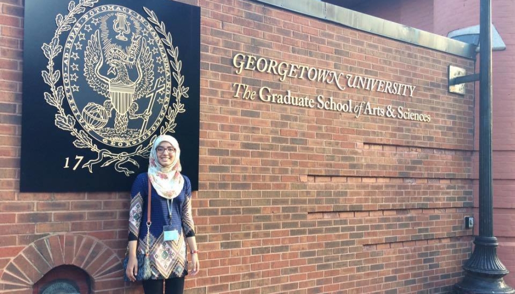 Image of a student at Georgetown University